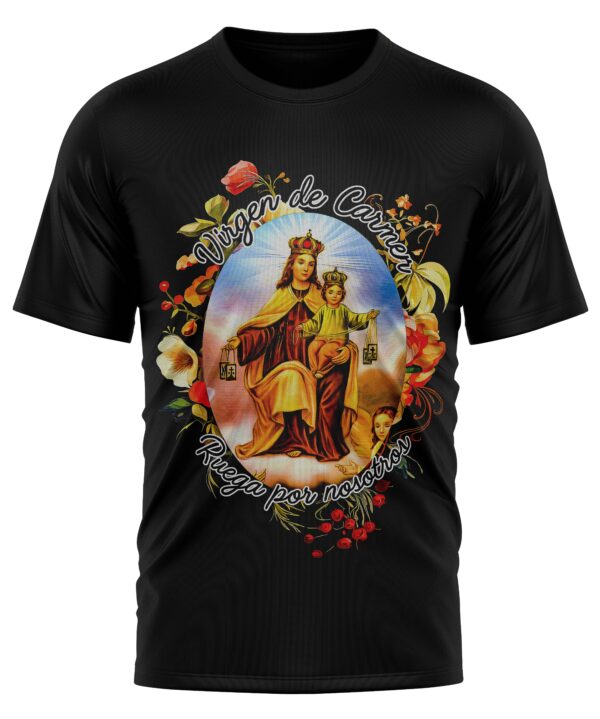 Camiseta Virgen del Carmen 1 semitono negra