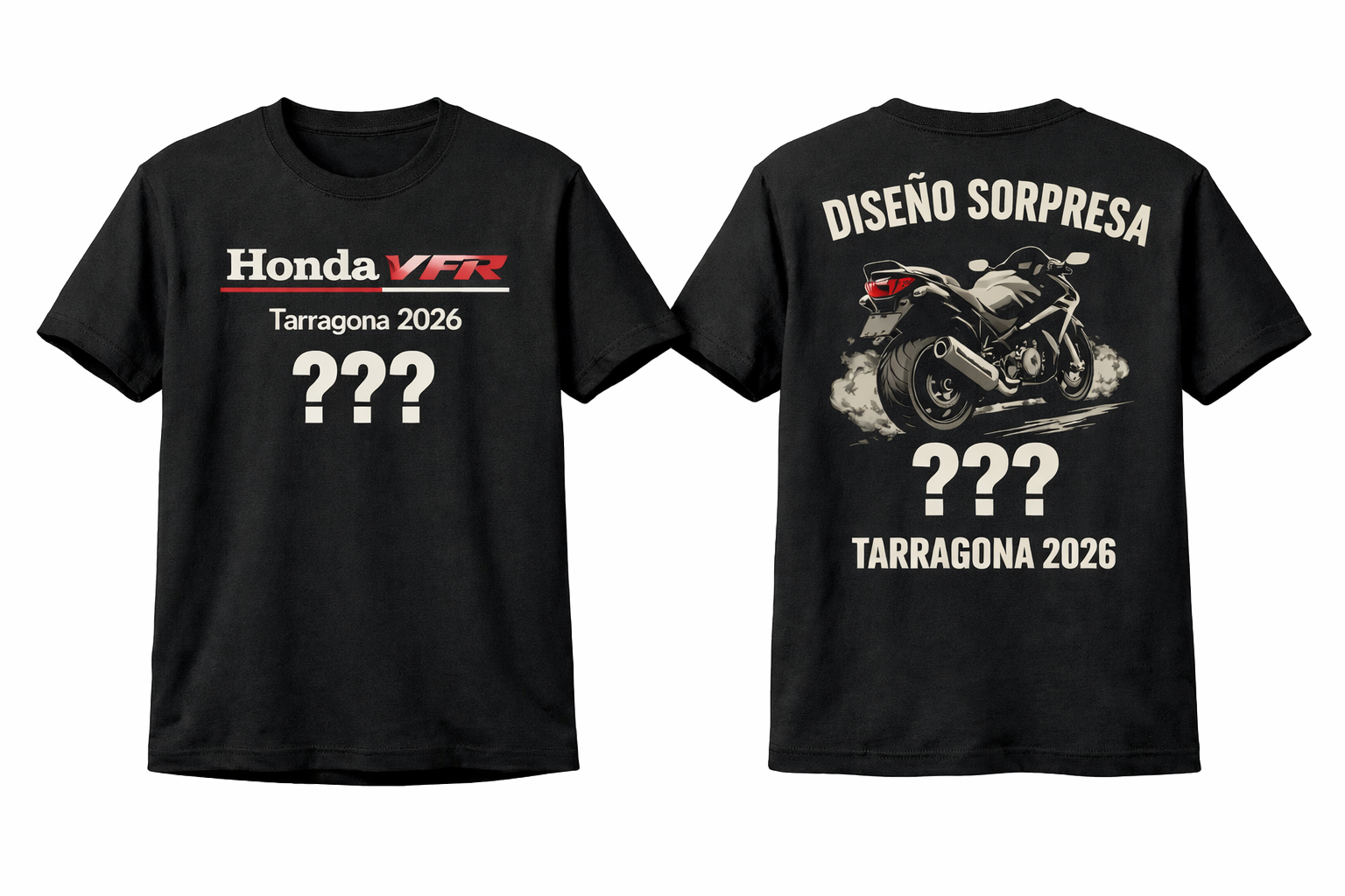 Camiseta VFR Tarragona 2026, color negra con impresión delante y detrás